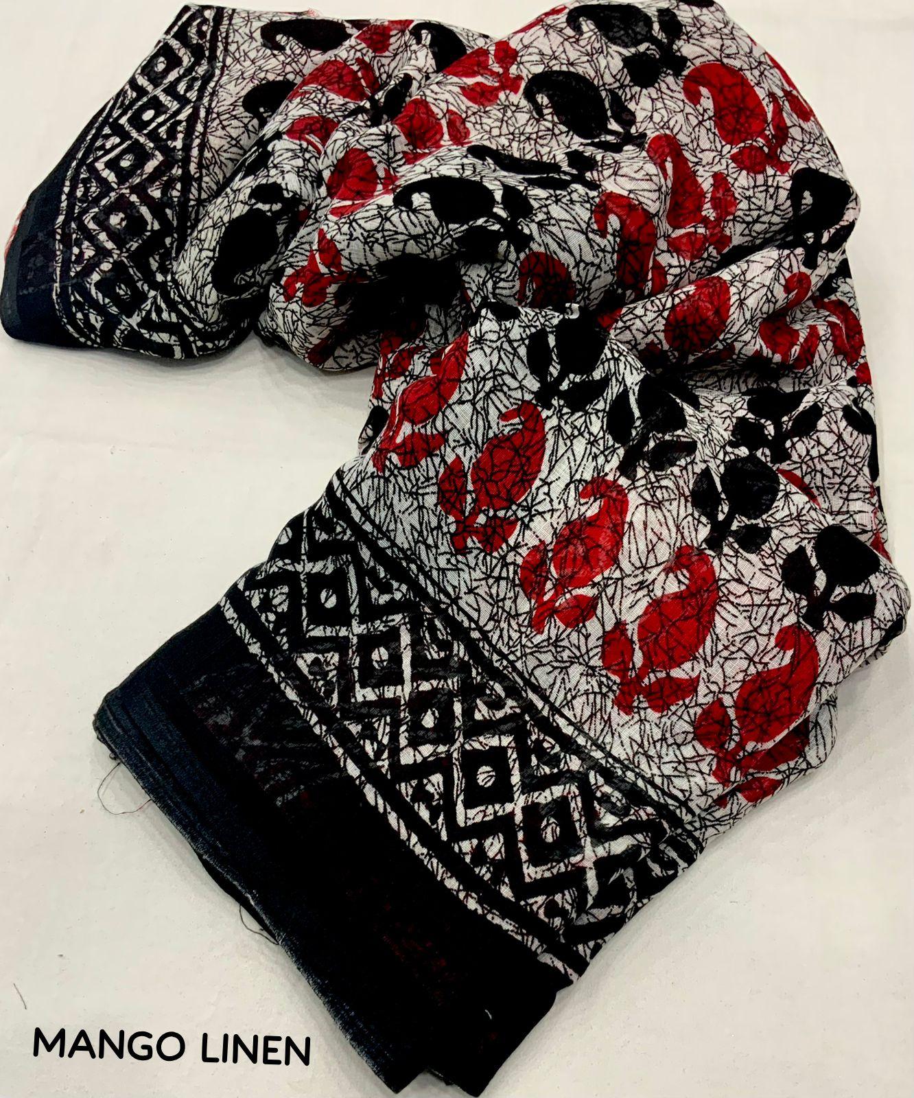 Grey Linen Blend Ethnic Motifs Saree with Unstitched Blouse - Hiral Fashion | Swadesiicart