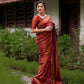DEIANA'S Beautiful Designer Golden zari Soft Lichi Silk Saree - Maroon - Swadesiicart