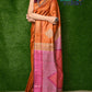 Very Much Indian Handwoven Raw Silk Dupion Saree - Orange With Pink Pallu | Swadesiicart