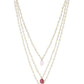 White Pink Brass Gold-Polished Necklace - Ruby Raang | Swadesiicart