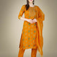 Jyoti Fashion Women's Yellow Cotton Magic Slub Embroidery & Sequence work Kurta with Trouser & Dupatta | Swadesiicart