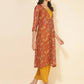 Janasya Women's Mustard Moss Solid Festive Crop Top Set | Swadesiicart