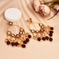 New Stylish Ethnic Partywear Maroon Hoops Kundan Earrings for Womens by House of Ree | Swadesiicart