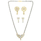 AanyaCentric Gold-Polished Mangalsutra with Pendant, 2 Pair Earrings