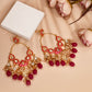 New Stylish Ethnic Partywear Pink Hoops Kundan Earrings for Womens by House of Ree | Swadesiicart