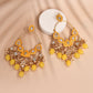 New Stylish Ethnic Partywear Yellow Hoops Kundan Earrings for Womens by House of Ree | Swadesiicart