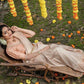 DEIANA'S Beautiful Designer Golden zari Soft Lichi Silk Saree - White - Swadesiicart
