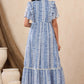 Juniper Womens Powderblue Chiffon Printed Tiered Dress | Swadesiicart