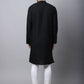 Even Apparels Black Pure Cotton Men's Kurta With Side Placket (MMS446) | Swadesiicart