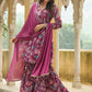 Janasya Purple Georgette Floral Kurta,Bottom & Dupatta | Swadesiicart