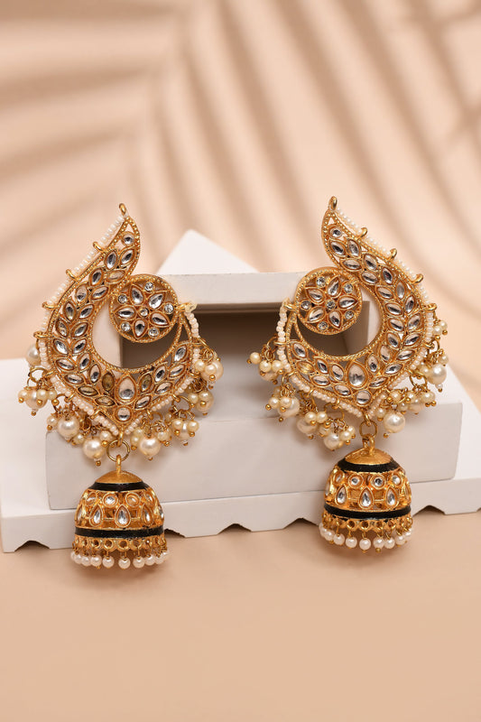 Peacock Black Jhumki Drop Earrings for Womens by House of Ree | Swadesiicart