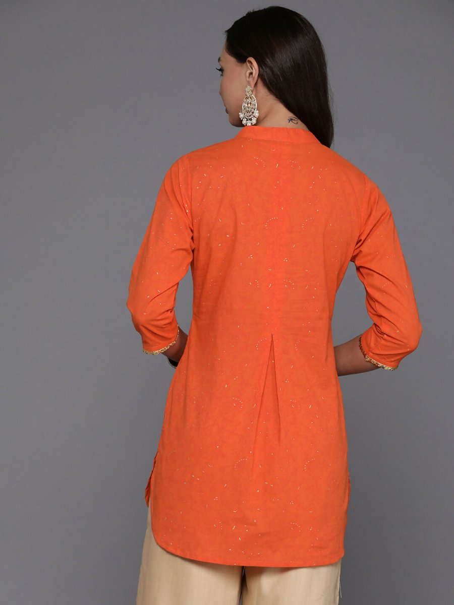 Ahalyaa Women's Traditional Wear Tunic - Orange | Swadesiicart