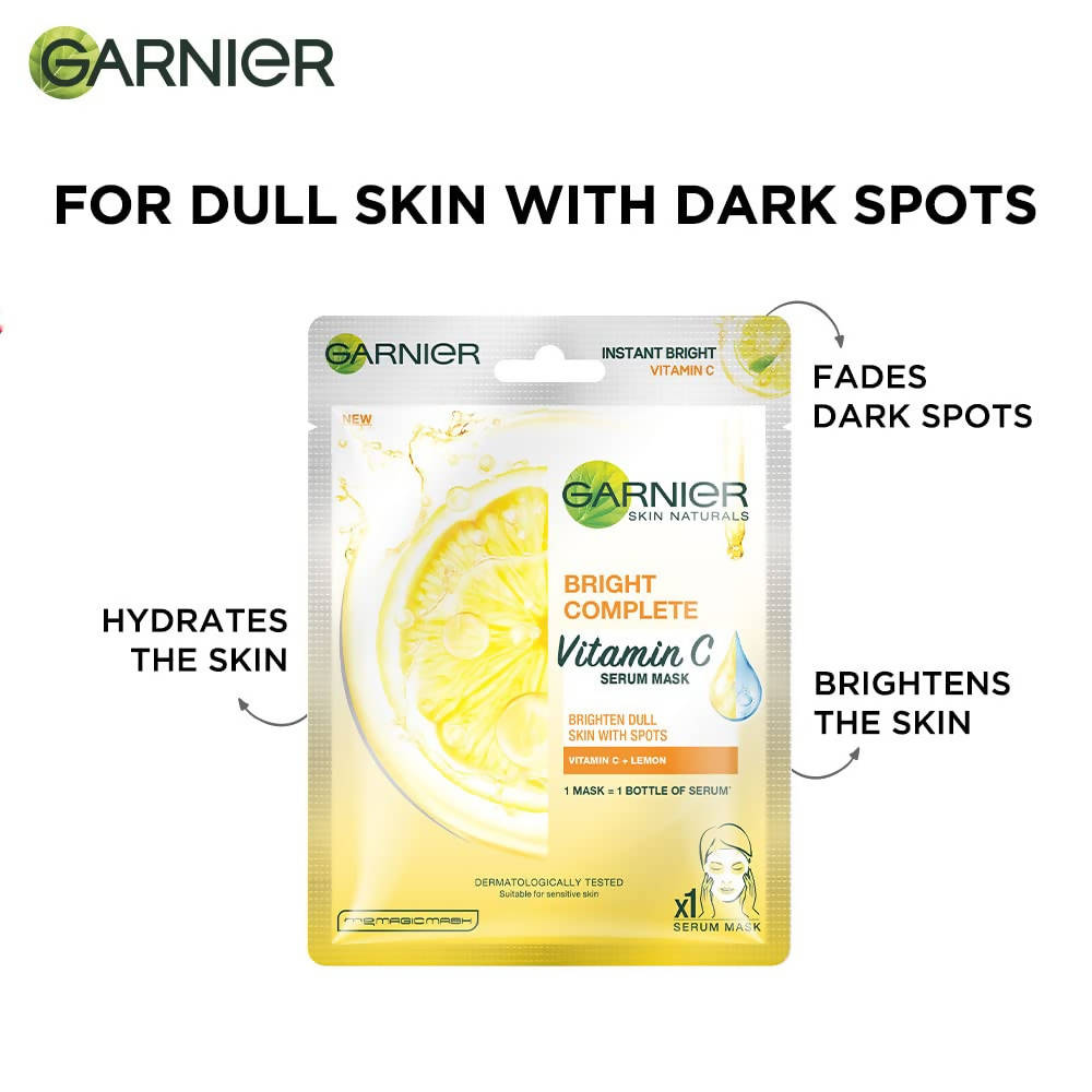 Garnier Bright Complete Vitamin C Serum Sheet Mask - Swadesiicart