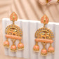 Elephant Shape Orange Jhumki Drop Earrings for Womens by House of Ree | Swadesiicart
