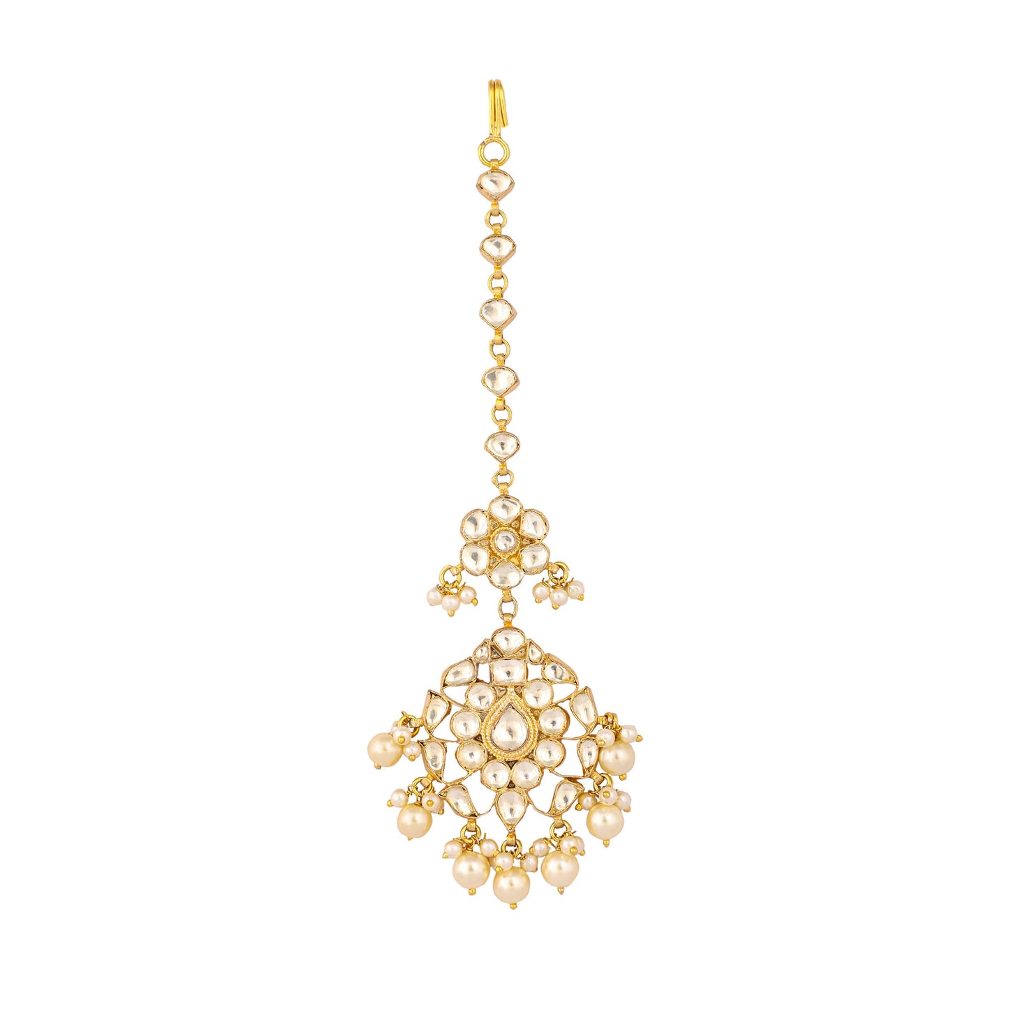 Nuyug 22K Gold-Plated Kundan Studded Maang Tikka Head Jewellery | Swadesiicart