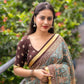Grey Silk Blend Geometric Saree with Unstitched Blouse - Hiral Fashion | Swadesiicart