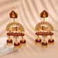 Elephant Shape Maroon Jhumki Drop Earrings for Womens by House of Ree | Swadesiicart