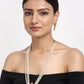Long Kundan Neckpiece With Studs - Ruby Raang - Ruby Raang Studio