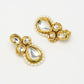 Long Kundan Neckpiece With Studs - Ruby Raang - Swadesiicart
