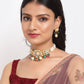 Kundan Maharani Choker With Earrings - Ruby Raang | Swadesiicart