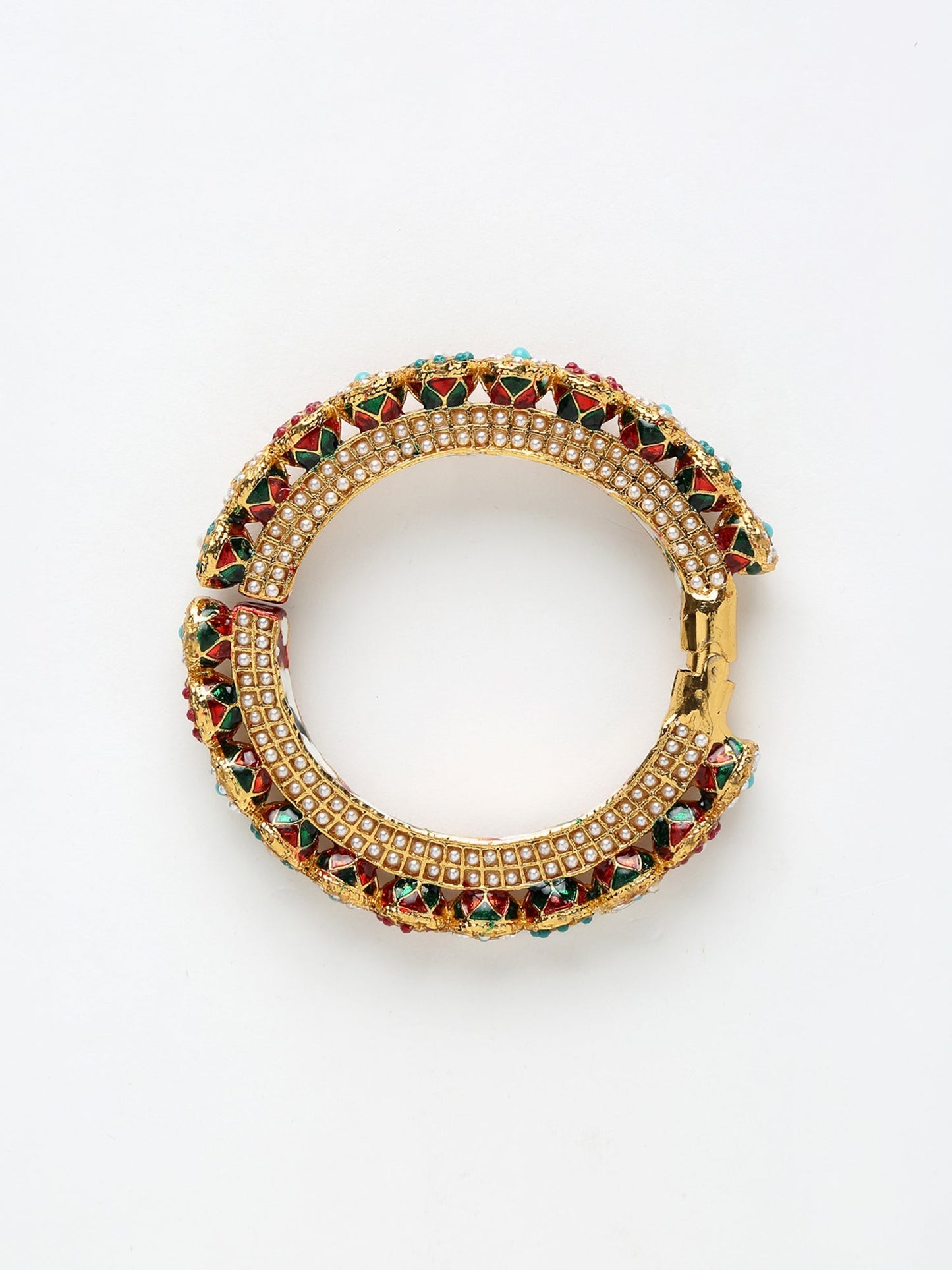 Multi Embellished Bangle - Ruby Raang - Swadesiicart