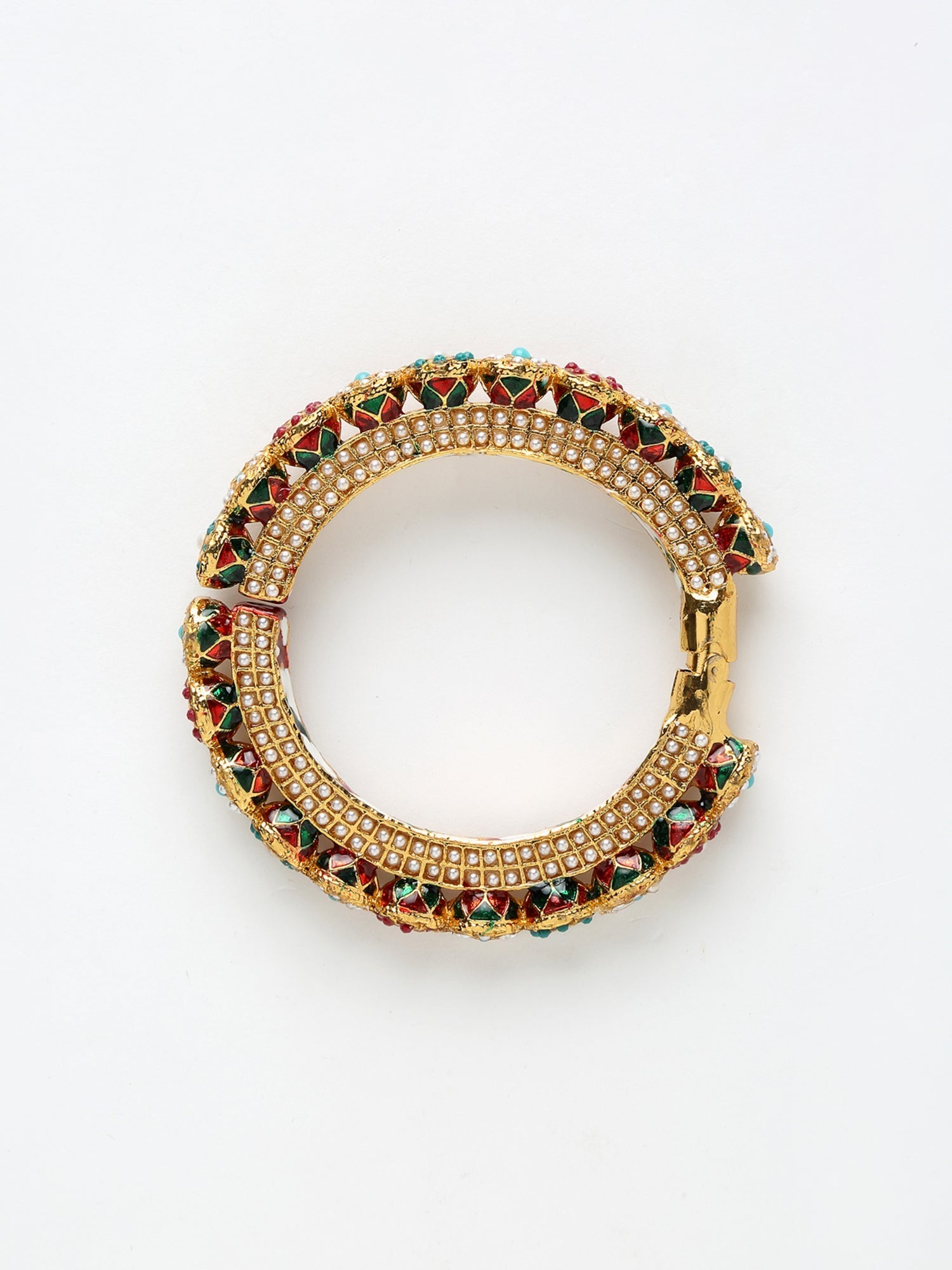 Multi Embellished Bangle - Ruby Raang - Swadesiicart