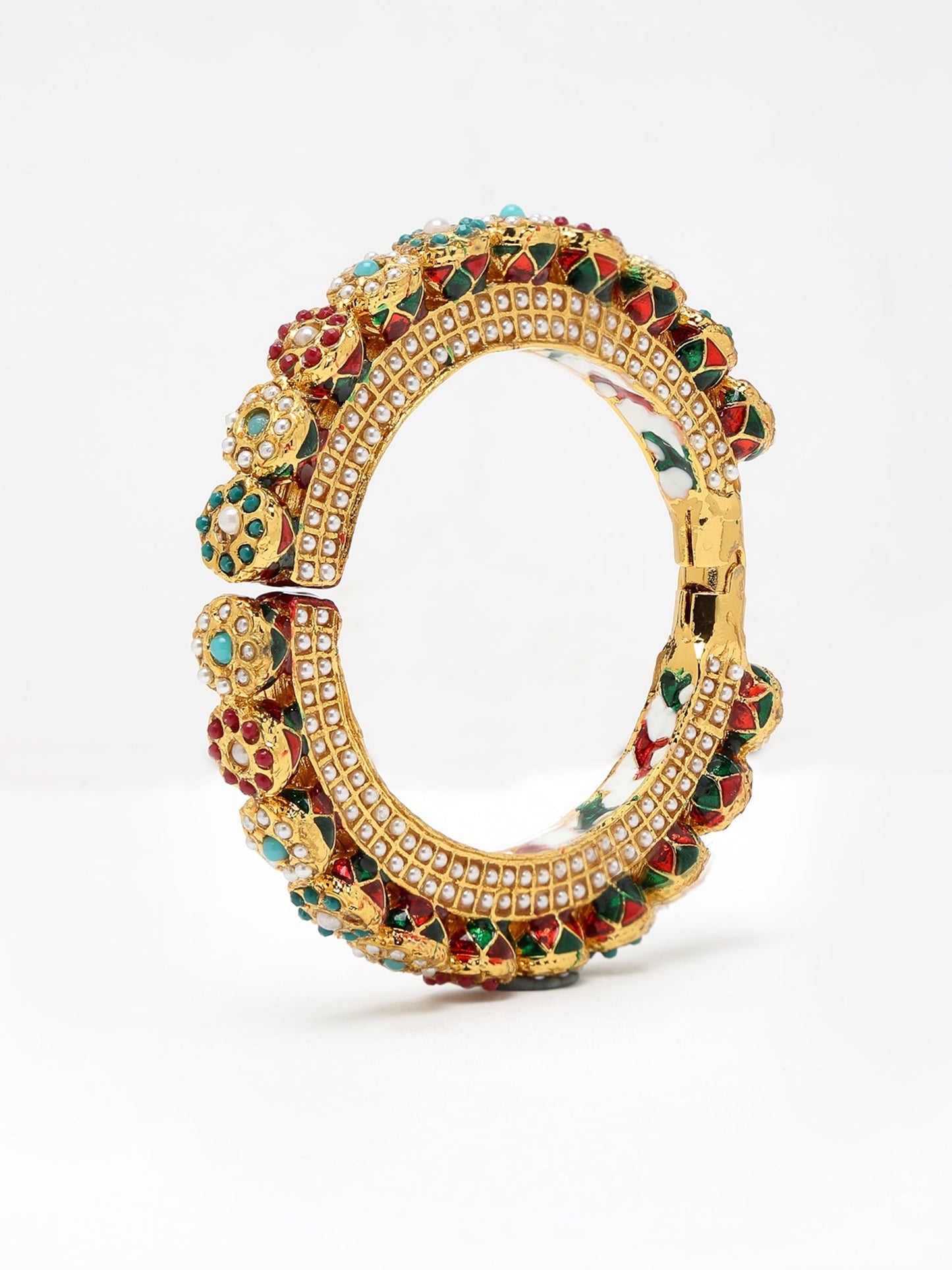 Multi Embellished Bangle - Ruby Raang - Swadesiicart