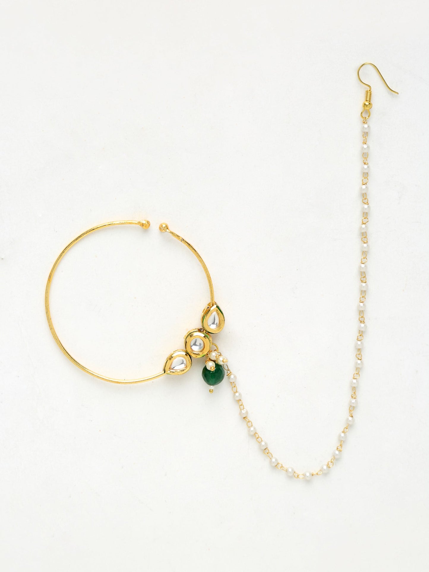 Kundan Nose Ring - Ruby Raang | Swadesiicart