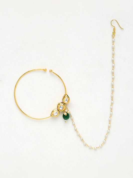Kundan Nose Ring - Ruby Raang | Swadesiicart