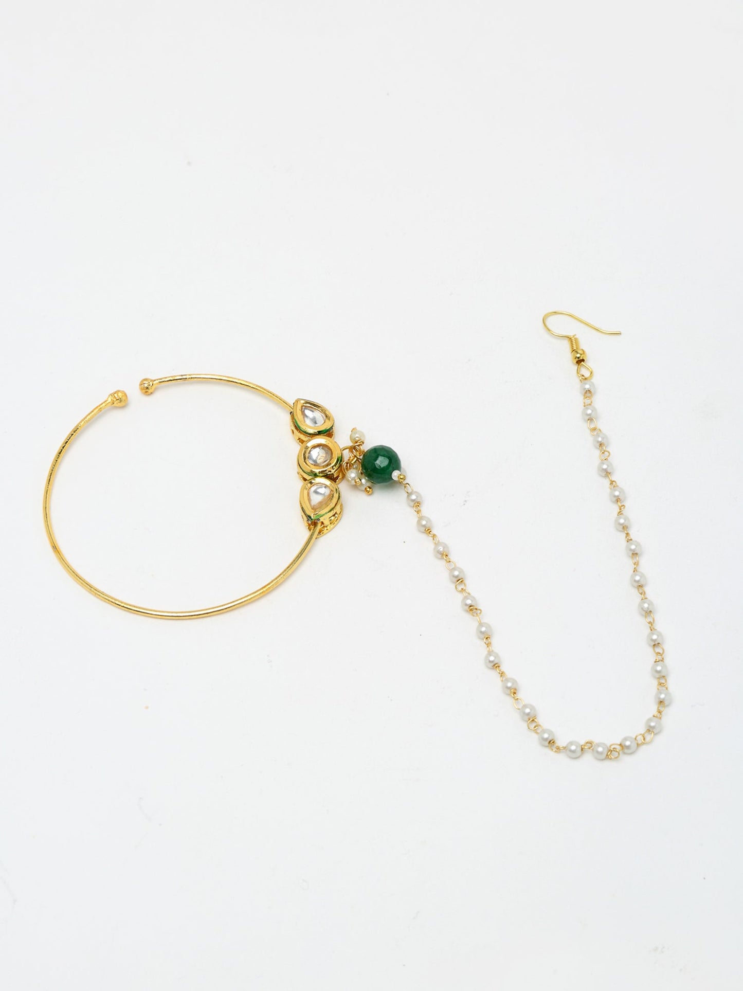 Kundan Nose Ring - Ruby Raang | Swadesiicart