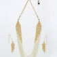 Layered Pearl Kundan Neckpiece With Earrings - Ruby Raang - Swadesiicart