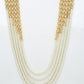 Layered Pearl Kundan Neckpiece With Earrings - Ruby Raang - Swadesiicart