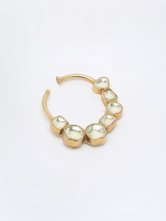 Kundan Nose Ring - Ruby Raang | Swadesiicart