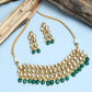 Stone Kundan Choker With Earrings - Ruby Raang | Swadesiicart
