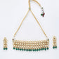 Stone Kundan Choker With Earrings - Ruby Raang | Swadesiicart