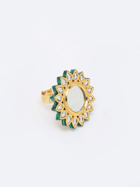 Kundan Cocktail Ring - Ruby Raang | Swadesiicart