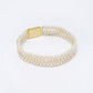 Women's Gold-Toned White Pearls Gold-Polished Multi-Strand Bracelet - Ruby Raang - Swadesiicart