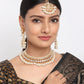 Gold-Polished Kundan Choker With Earrings & Maang Tika - Ruby Raang | Swadesiicart