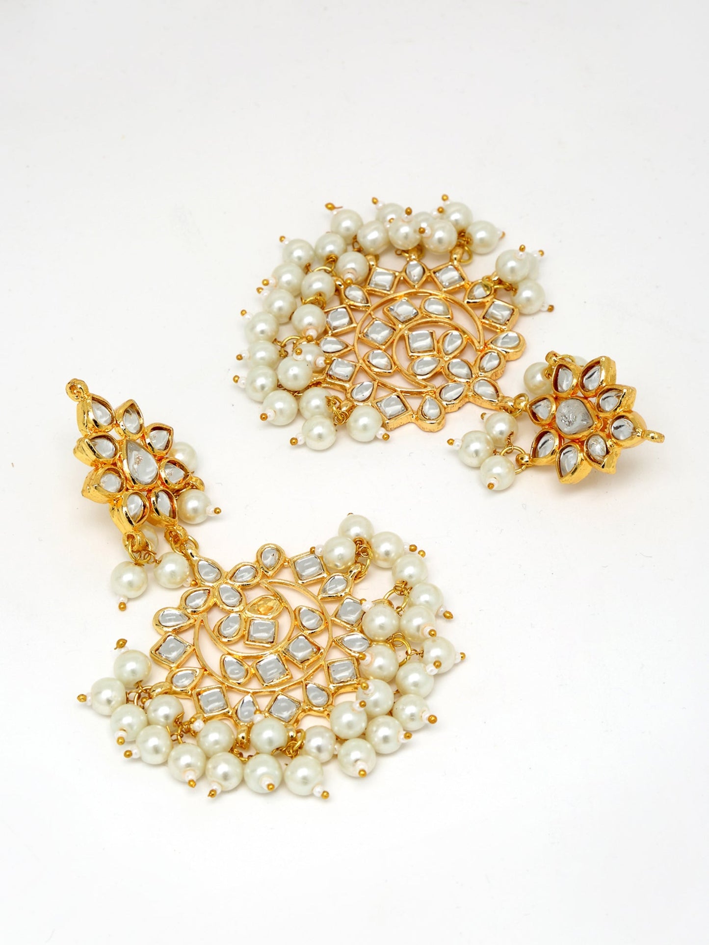 Gold-Polished Kundan Choker With Earrings & Maang Tika - Ruby Raang | Swadesiicart