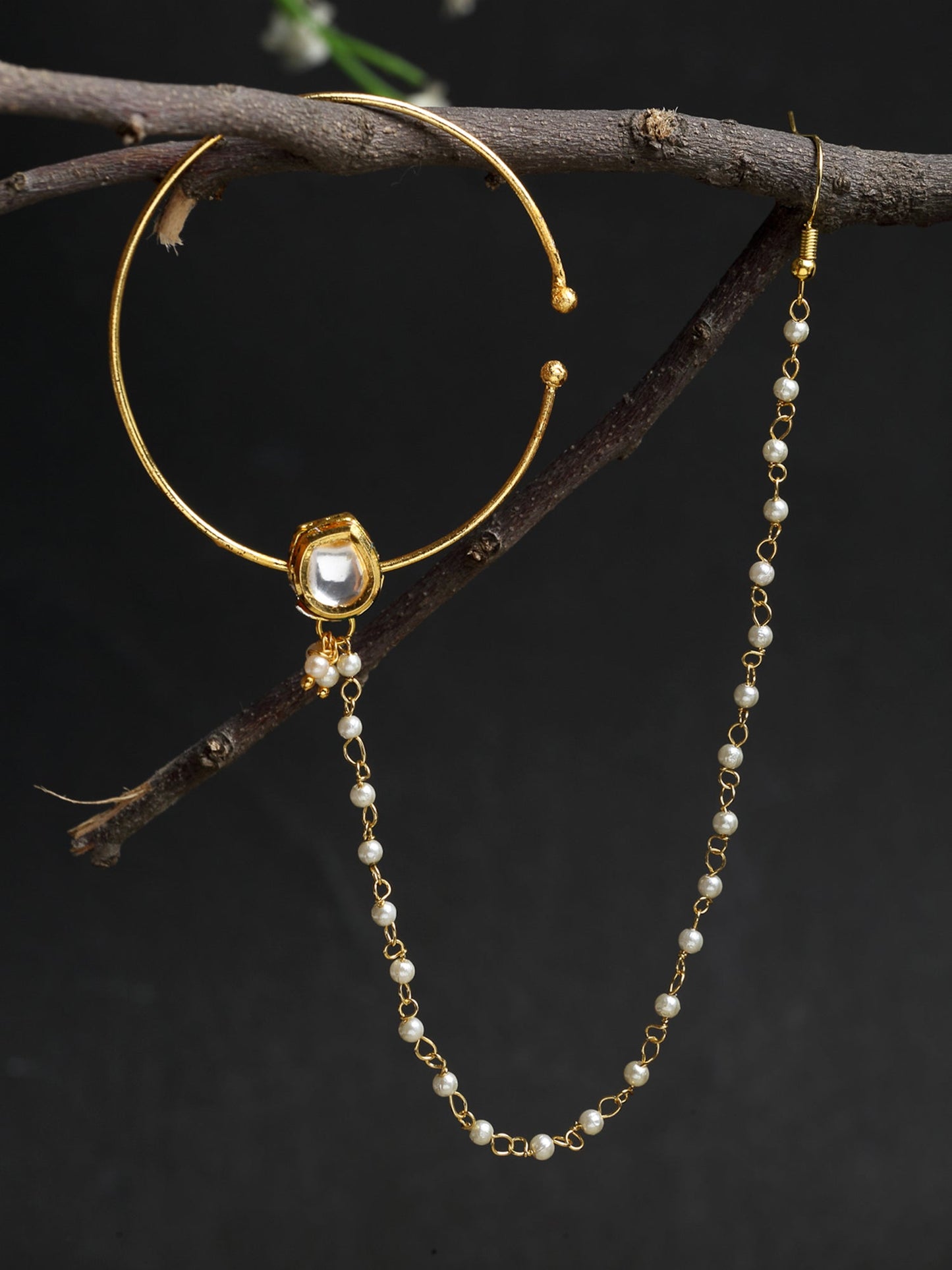 Kundan Nose Ring - Ruby Raang | Swadesiicart