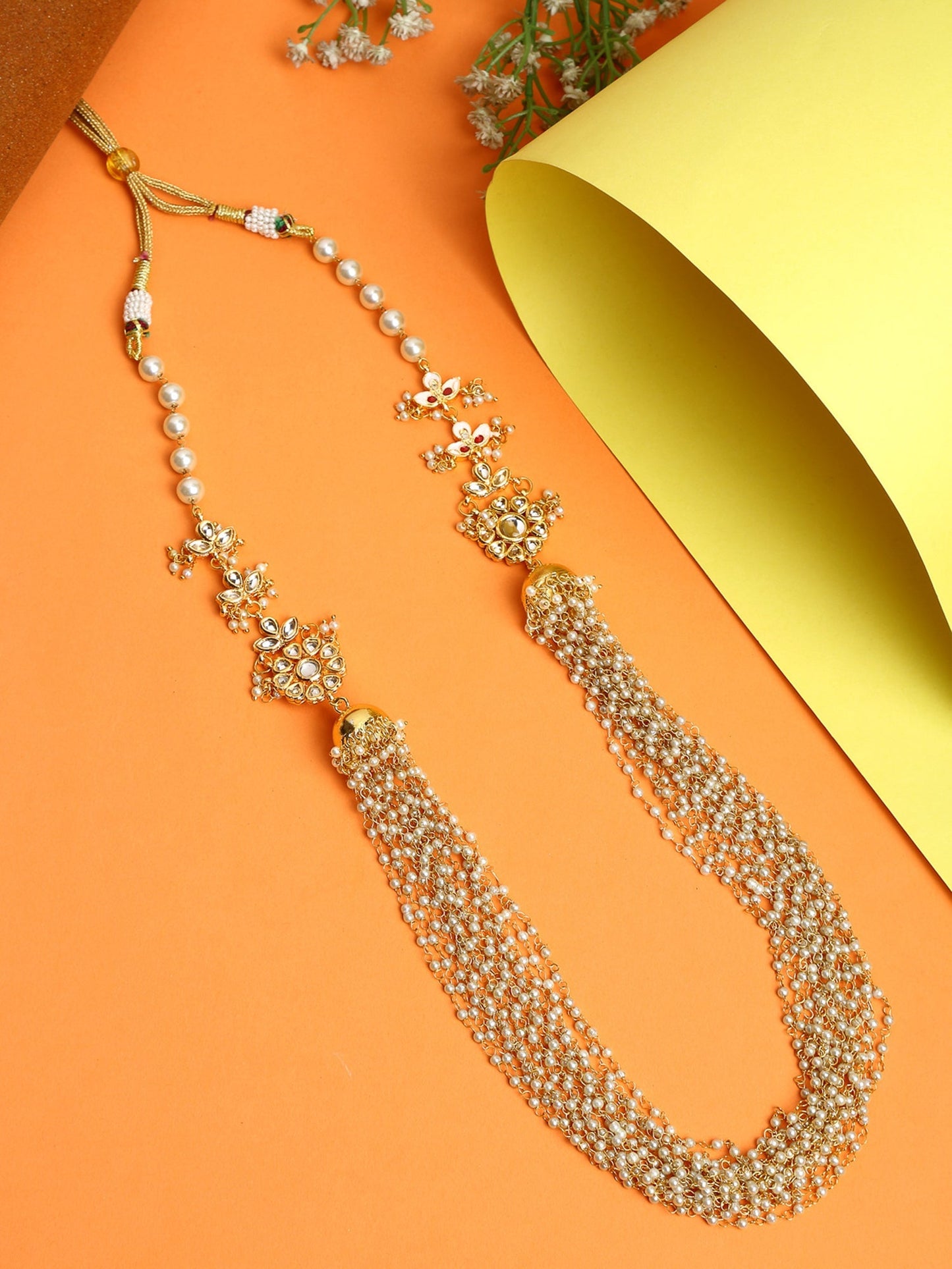 Pearl Jhumki Necklace - Ruby Raang | Swadesiicart