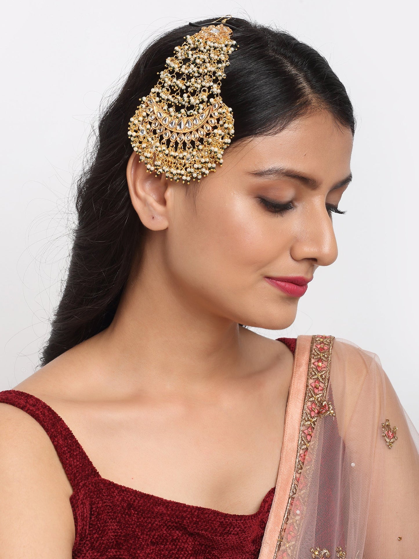 Kundan Passa/ Jhoomar - Ruby Raang | Swadesiicart