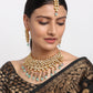 Kundan Neckpiece With Earrings And Maang Tikka - Ruby Raang - Ruby Raang Studio