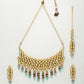 Kundan Neckpiece With Earrings And Maang Tikka - Ruby Raang - Swadesiicart
