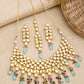 Kundan Neckpiece With Earrings And Maang Tikka - Ruby Raang - Swadesiicart
