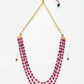 Layered Maroon Neckpiece With Earrings - Ruby Raang - Swadesiicart