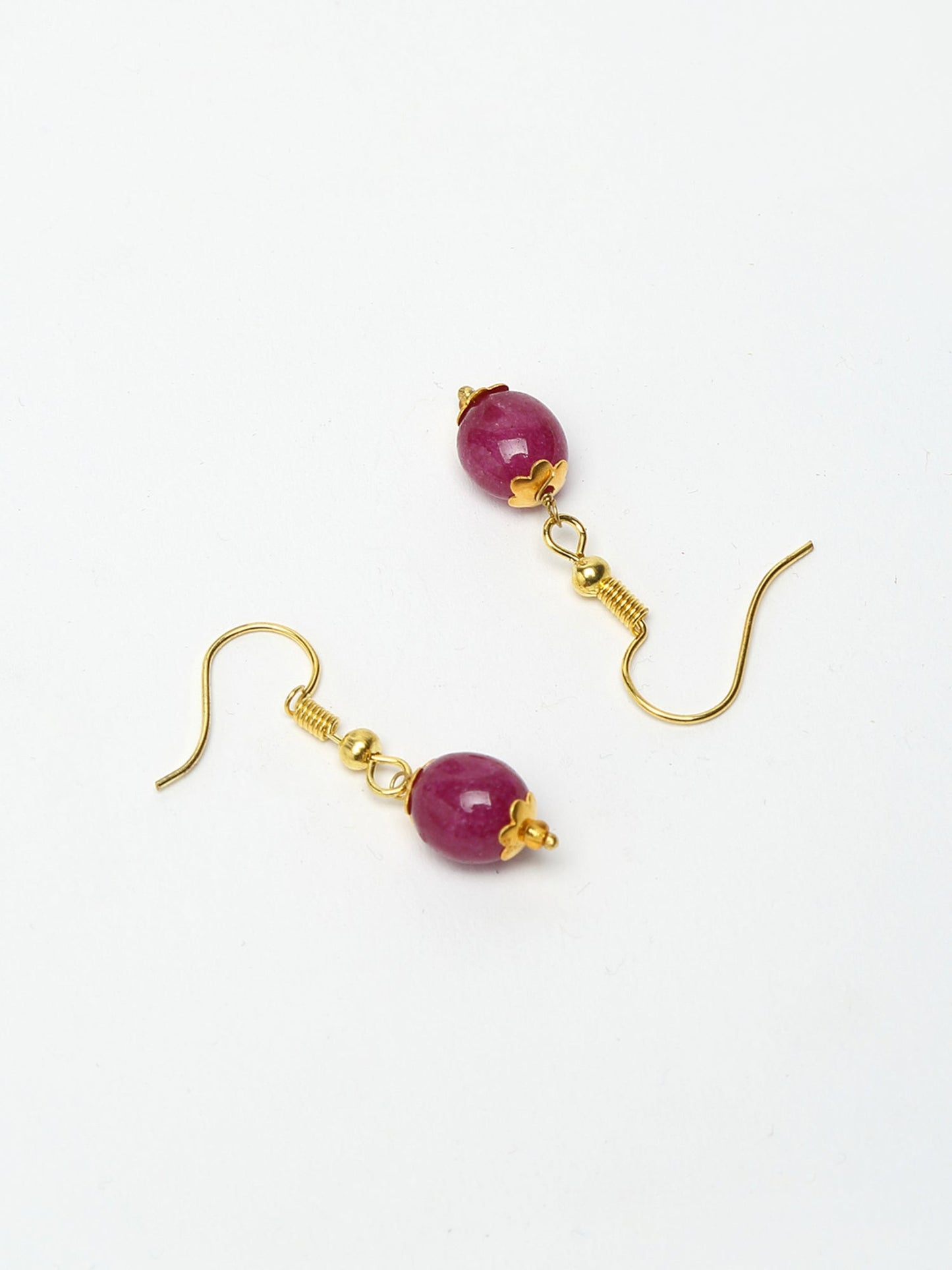 Layered Maroon Neckpiece With Earrings - Ruby Raang - Swadesiicart