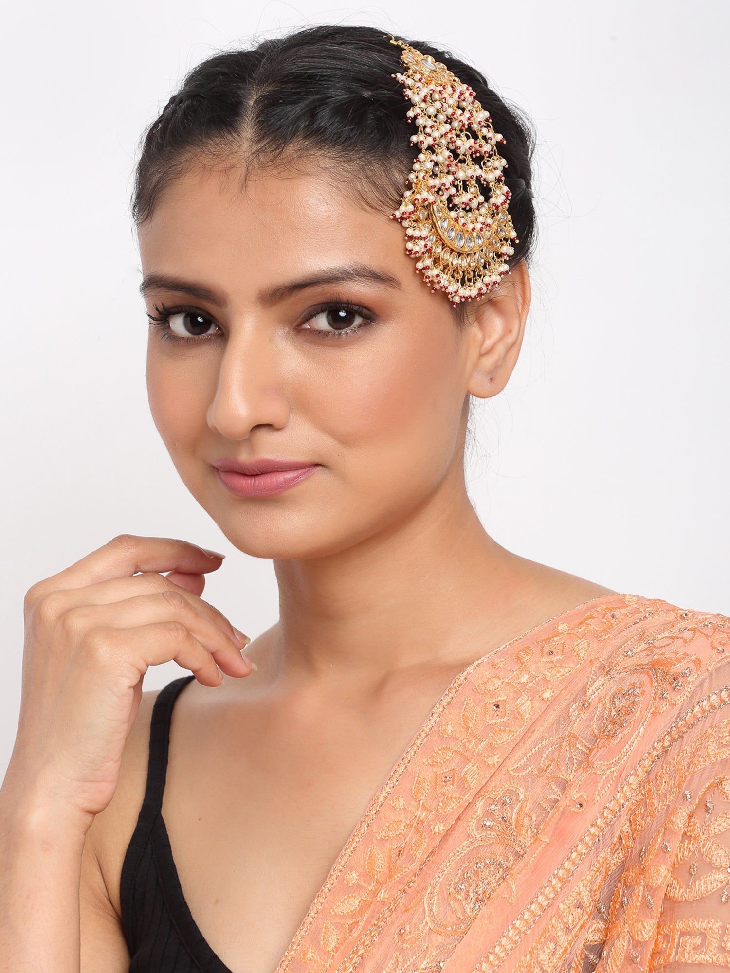 Kundan Passa/ Jhoomar - Ruby Raang | Swadesiicart