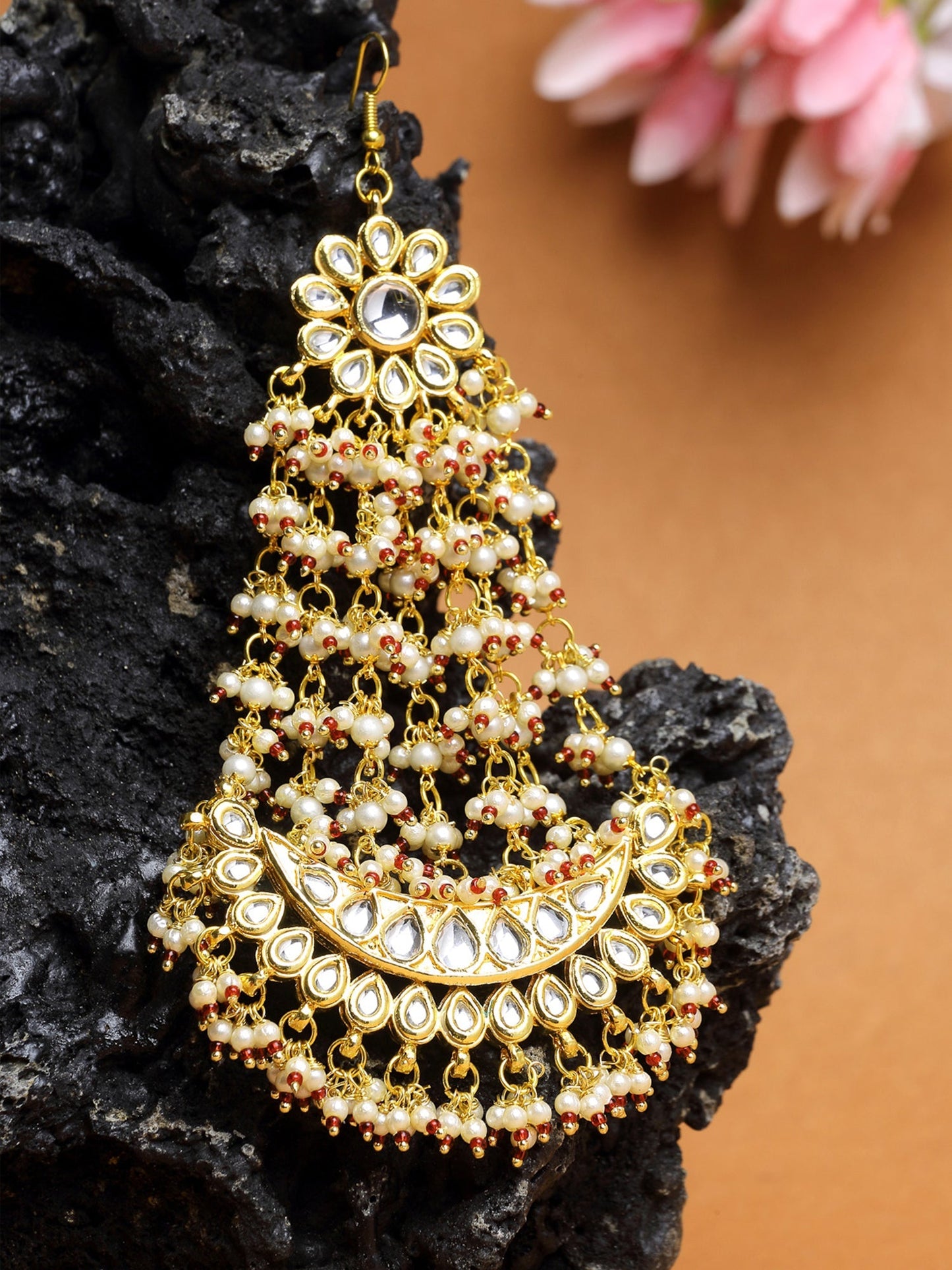 Kundan Passa/ Jhoomar - Ruby Raang | Swadesiicart