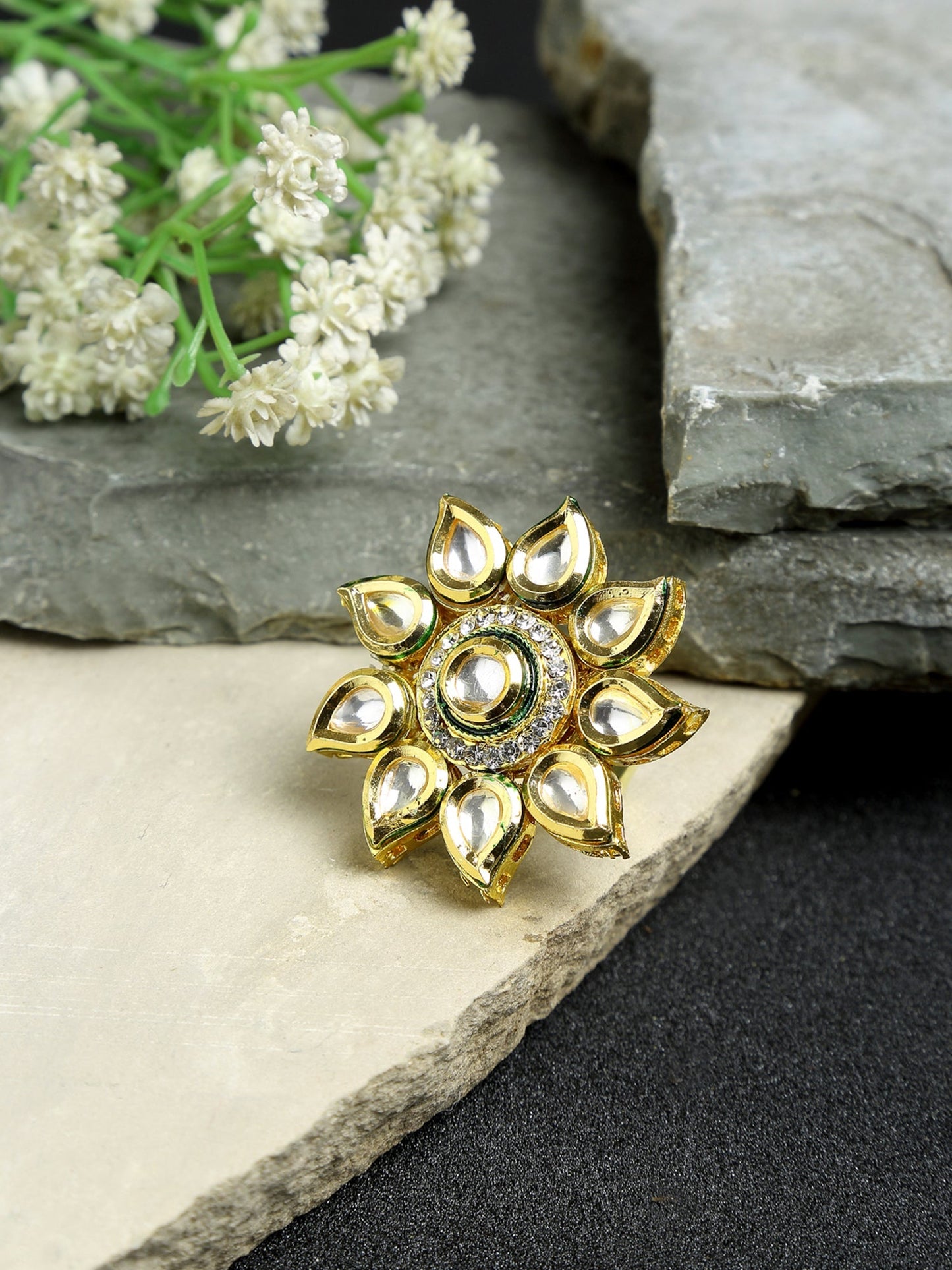 Kundan Ring - Ruby Raang | Swadesiicart
